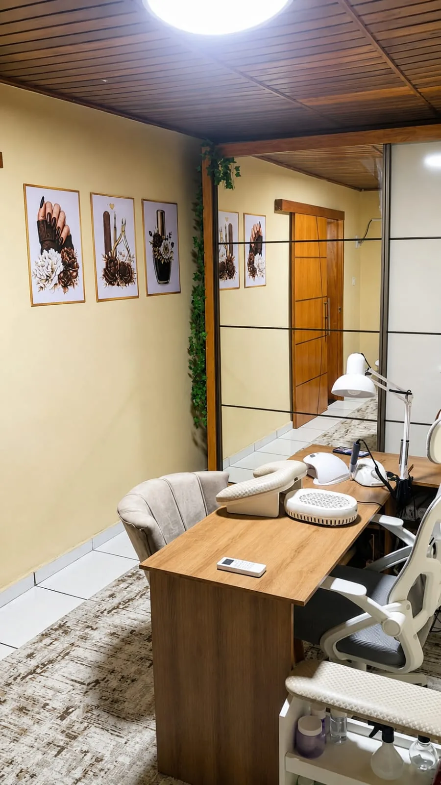 Mesa e espaço de atendimento do Studio Gabriela Nunes